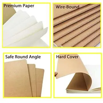 zmybcpack 12 Pack 8.5x11 inch Large Blank Notebook Journals Bulk, 60 Pages, Sketchbook Composition Notebook Journals Subject Notebooks Planner for College Students Office