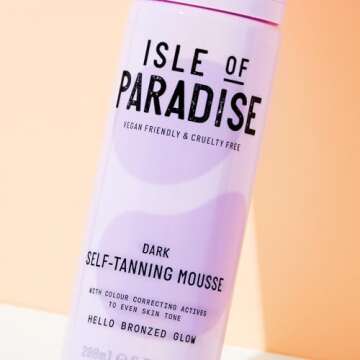 Isle of Paradise Tinted Self Tanning Mousse - Dark - Self Tanner With Color Correcting Actives for E...