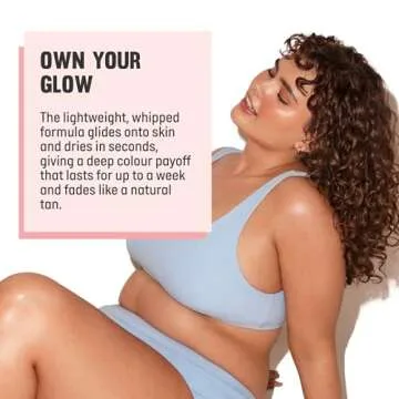 Isle of Paradise Tinted Self Tanning Mousse - Dark - Self Tanner With Color Correcting Actives for Even Skin Tone - Vegan and Cruelty Free Sunless Tanning Foam Mousse - Dark, 6.76 fl oz