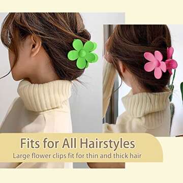 Stylish 12 PCS Flower Hair Claw Clips for All Hair Types
