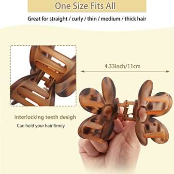 Stylish 12 PCS Flower Hair Claw Clips for All Hair Types