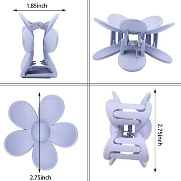 Stylish 12 PCS Flower Hair Claw Clips for All Hair Types