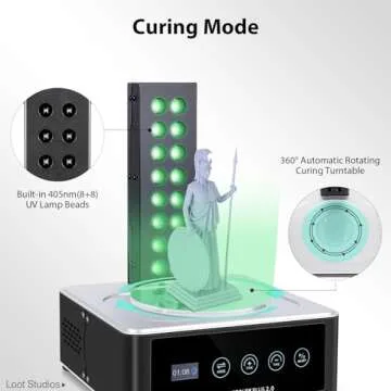 ELEGOO Mercury Plus 2.0 Large Wash and Cure Machine for LCD/SLA/DLP 3D Printing Models Cure Box with Rotary Curing Turntable and Washing Bucket