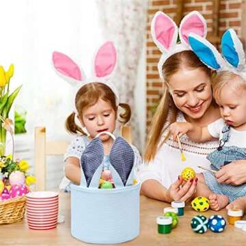 Easter Bunny Basket Seersucker Bags for Kids