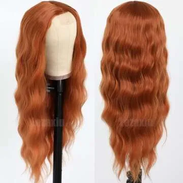 Vibrant 24" Ginger Orange Loose Wave Wig for Women