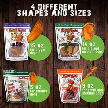 Sam's Yams Sweet Potato Dog Treats, Healthy Dog Treats for Small, Medium, and Large Breed Dogs - Made in USA, High Fiber, Vegan Dental Chews - Veggie Rawhide, Sweet Potato Dog Chewz, 14oz (Pack of 6)