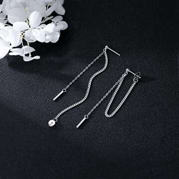 SLUYNZ 925 Sterling Silver Bar Dangle Earrings for Women