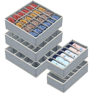 5 Pack Sock Underwear Organizer Drawer Dividers - Stylish Storage Solutions!