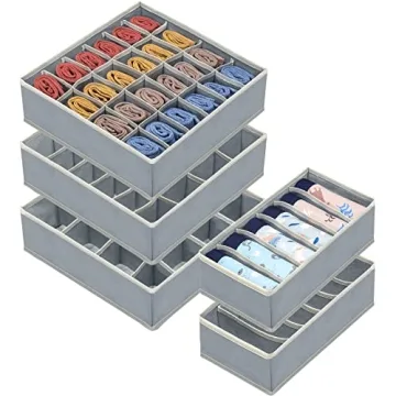 5 Pack Sock Underwear Organizer Drawer Dividers - Stylish Storage Solutions!