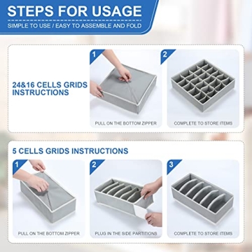 5 Pack Sock Underwear Organizer for Easy Storage and Style