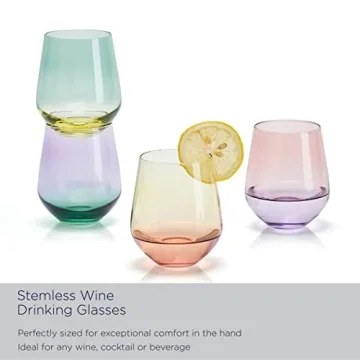 Mikasa Chroma Stemless Wine Glasses Set of 4 - Elegant Design