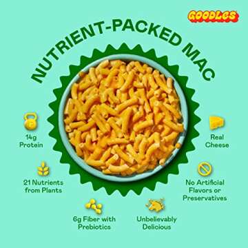 Goodles Cheddy Mac Creamy Cheddar and Macaroni Pasta - Nutrient Packed with Real Cheese, Fiber, Protein, Prebiotics, Plants, & Vegetables | Non-GMO, Organic Ingredients [Cheddy Mac, 6 oz. 1 Pack]