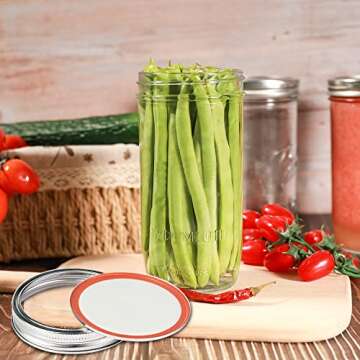 Ieavier Mason Jars Wide Mouth 24oz, 6 pack Glass Pickle Canning Jars Food Storage With Airtight Mason Jar lids and Bands for Canning, Preserving, Fermenting, Pickling, DIY Projects