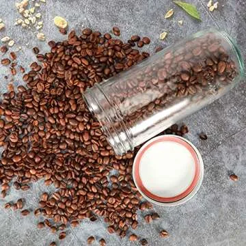 Ieavier Mason Jars Wide Mouth 24oz, 6 pack Glass Pickle Canning Jars Food Storage With Airtight Mason Jar lids and Bands for Canning, Preserving, Fermenting, Pickling, DIY Projects