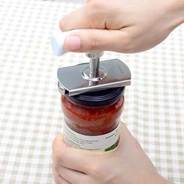 Kichwit Jar Opener for Small and Medium Jar Lids, Bottle Opener Keychain Included
