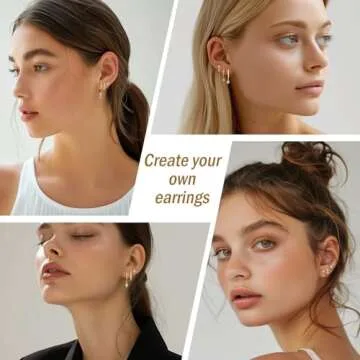 Gold Hoop Earrings Set for Women, 14k Huggie Earring Sets for Multiple Piercing, 5A Cubic Zirconia Dainty Earrings Jewelry for Women
