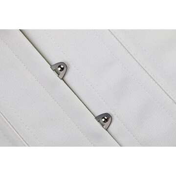 Charmian Women's 26 Steel Boned Cotton Long Torso Hourglass Body Shaper Corset White Small