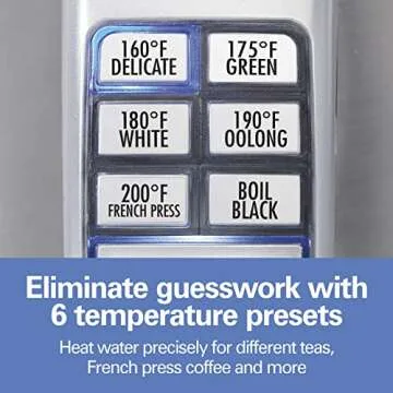 Hamilton Beach 1.7 Liter Temperature Control Electric Kettle, Water Boiler & Heater, Fast 1500 Watts, BPA Free, Cordless, Auto-Shutoff and Boil-Dry Protection, Stainless Steel (41020R)