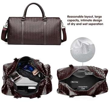 Leather Travel Duffle Bag for Men - Versatile Weekender Bag