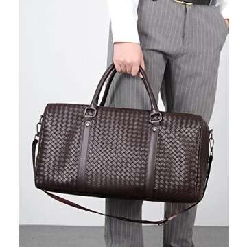 Leather Travel Duffle Bag for Men - Versatile Weekender Bag