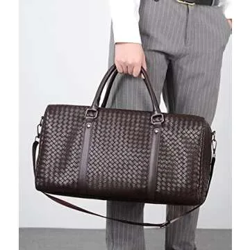 Leather Travel Duffle Bag for Men - Versatile Weekender Bag