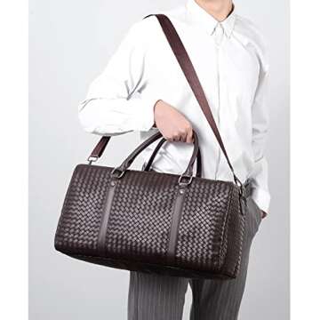Leather Travel Duffle Bag for Men - Versatile Weekender Bag