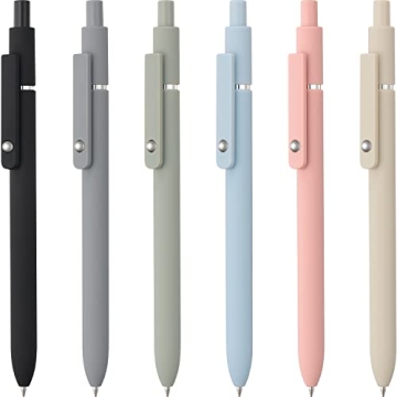 LINFANC 6 Pack Cute Gel Pens - Smooth Writing, Quick Dry, 0.5mm Fine Point