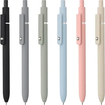 LINFANC 6 Pack Cute Gel Pens - Smooth Writing, Quick Dry, 0.5mm Fine Point