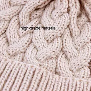 DANMY Baby Beanie Hat, Infant Newborn Toddler Winter Warm Knit Cap for Little Boys Girls, Winter Warm Hat (6-36 Months, white/beige/pink-3PCS)