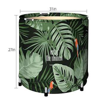 Portable Foldable Bathtub,Folding Spa BathTub for Adults,31 inches Freestanding Soaking Tub,Efficient maintenance of temperature,Ideal for Hot bath ice bath,Green
