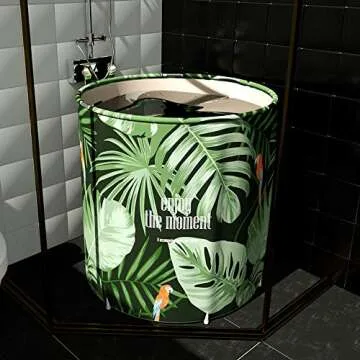 Portable Foldable Bathtub,Folding Spa BathTub for Adults,31 inches Freestanding Soaking Tub,Efficient maintenance of temperature,Ideal for Hot bath ice bath,Green