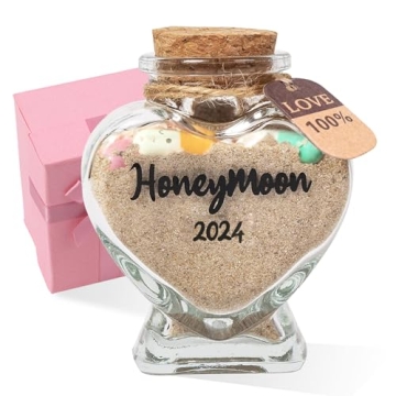 Qunrwe 2024 Honeymoon Sand Jar,Honeymoon Essentials Bridal Shower Gift Newlywed Wedding Gift Bride G...
