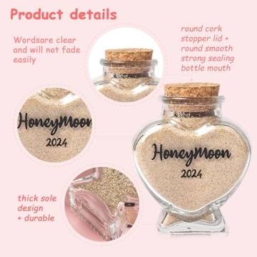 Qunrwe Honeymoon Sand Jar Gift for Newlyweds Couples