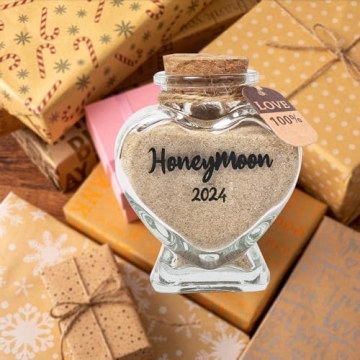 Qunrwe Honeymoon Sand Jar Gift for Newlyweds Couples
