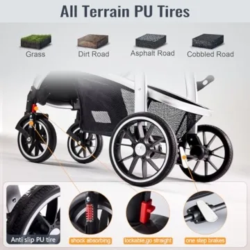 Hagaday Baby Stroller with Bassinet, Adjustable & Foldable