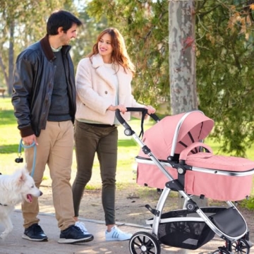 Hagaday Baby Stroller with Bassinet, Adjustable & Foldable
