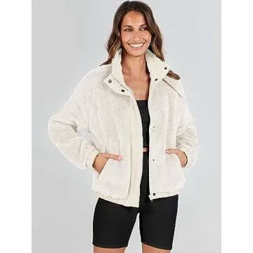 Luxurious ANRABESS Women’s Fleece Jacket - Cozy & Casual Fall Wear