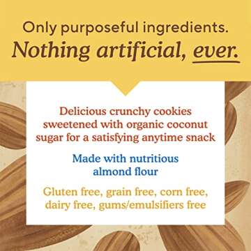 Simple Mills Almond Flour Crunchy Cookies - Gluten Free, Vegan Snack, 5.5oz (Pack of 6)