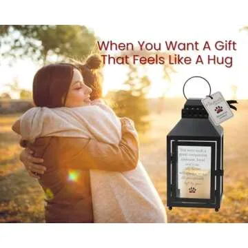 Pawprints Left by You Memorial Gifts Metal Lantern - A Heartfelt Remembrance and Sympathy/Grieving G...
