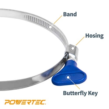 POWERTEC Adjustable Hose Clamps Easy Tool-Free Adjustments
