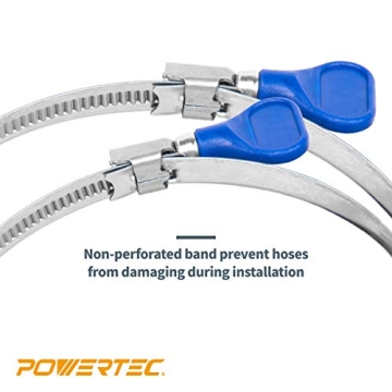 POWERTEC Adjustable Hose Clamps Easy Tool-Free Adjustments
