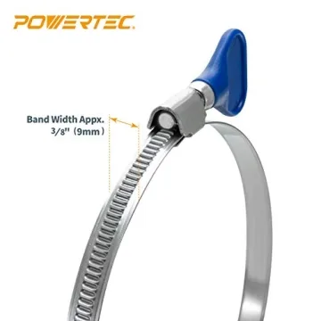 POWERTEC Adjustable Hose Clamps Easy Tool-Free Adjustments