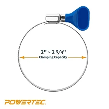 POWERTEC Adjustable Hose Clamps Easy Tool-Free Adjustments