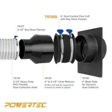 POWERTEC Adjustable Hose Clamps Easy Tool-Free Adjustments