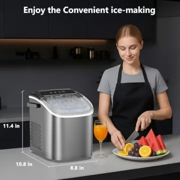 Portable Bullet Ice Maker - Quick Ice Production in 8 Min