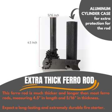 Friendly Swede XL Ferro Rod Fire Starter for Survival