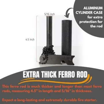 Friendly Swede XL Ferro Rod Fire Starter for Survival