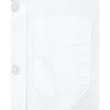 The Children's Place Baby Boys and Toddler Boys Short Sleeve Oxford Button Down Shirt, White, 3T