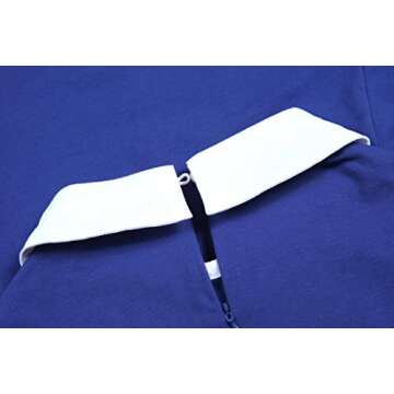 Aphratti Women's Long Sleeve Fall Dresses 2024 Casual Peter Pan Collar A Line Fit and Flare Skater Goth Dress Blue Medium