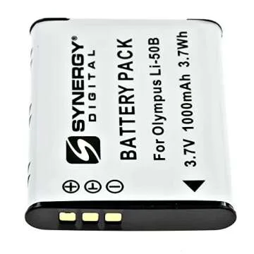 Synergy Digital Camera Battery, Compatible with Ricoh WG-70 Digital Camera, (Li-Ion, 3.7V, 1000 mAh) Ultra High Capacity, Replacement for Pentax DL-i92 Battery